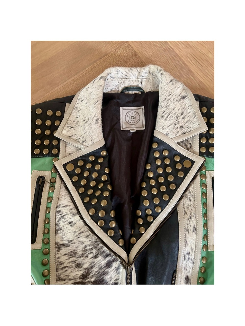 Double D Ranch Midnight Cowboy studded Embroidered Leather
Biker Jacket RTL 1295 - Picture 7 of 12
